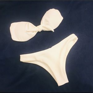 Knot Front Bandeau Bikini Set - Never worn